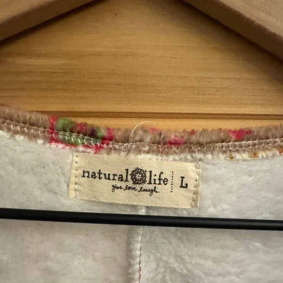 Natural Life Large Colorful Bohemian Fair Isle Print Fleece Zip Up One Piece PJ - Picture 9 of 9